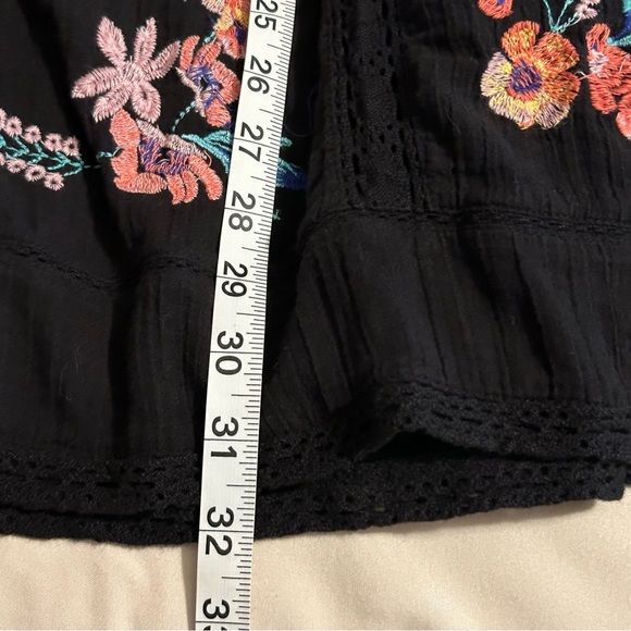 Free People Perfectly Victorian Size XS Black Floral Embroidered Mini Dress - Picture 10 of 11